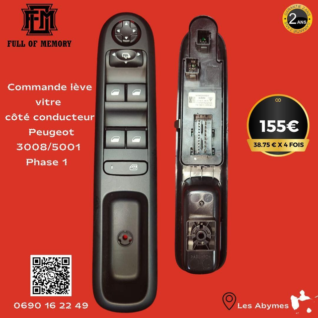 Interrupteur Peugeot 3008 phase 1