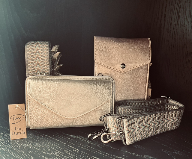 Gouden portemonnee / schoudertas