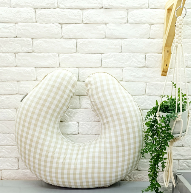 Almofada de Amamentação Vichy Bege