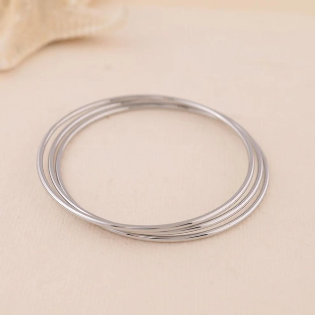 Trio de bracelets Argenté Fins & Lisses