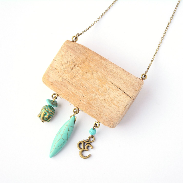 Sautoir Zen en Bois Flotté - Pièce Artisanale et Unique