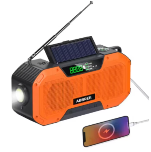 Draagbare AM / FM Noodradio met zaklamp en powerbank