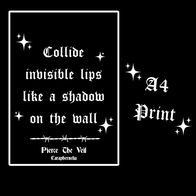 Pierce The Veil Caraphernelia Lyrics A4 Print