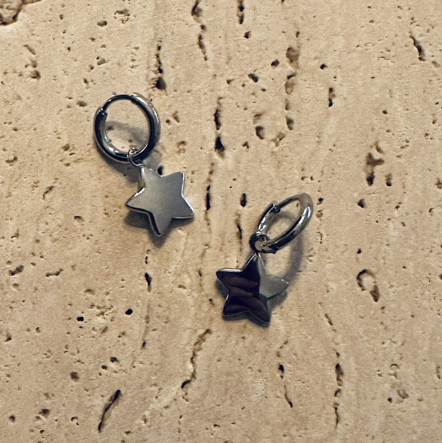 Oorbellen ster zilver