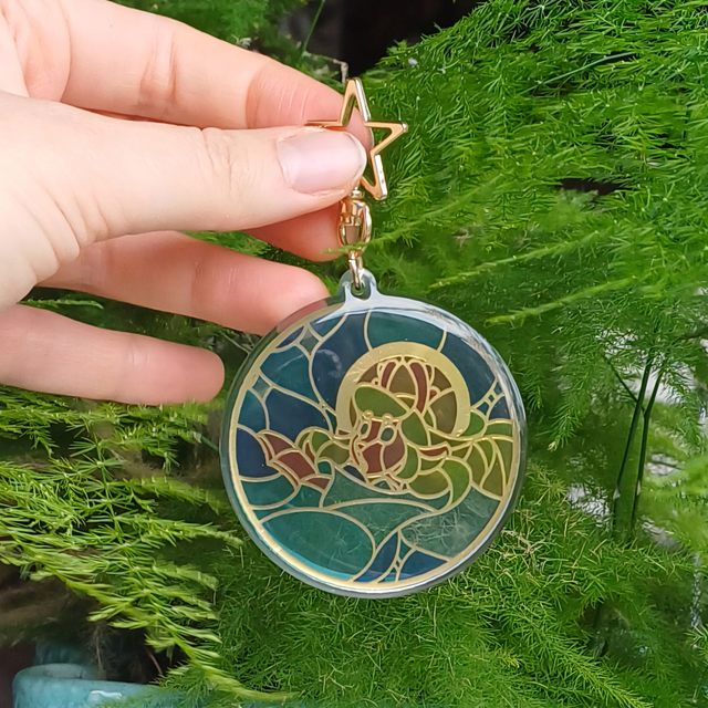 Snowgrave Noelle - Deltarune Keychain with Gold foil