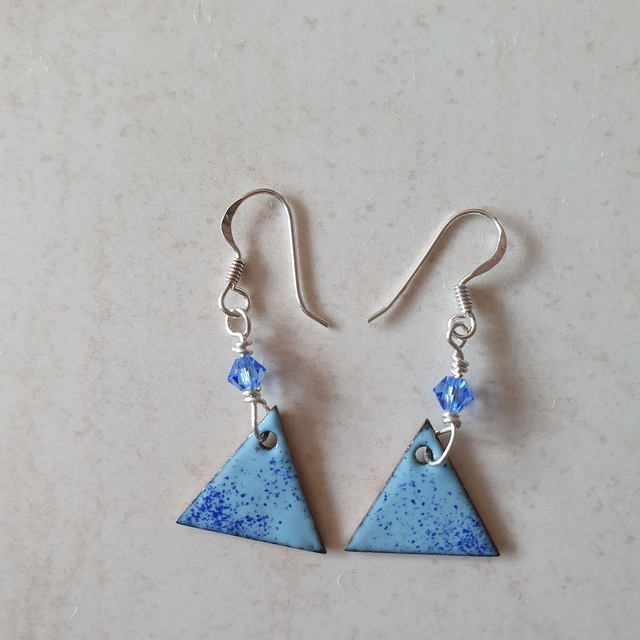 Blue enamel earrings - EE107