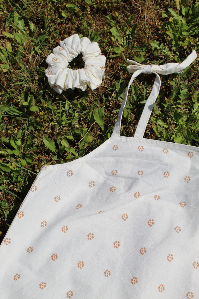 Top beige fleurs marron - Taille 2