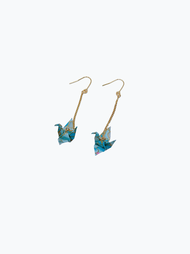 Origami Crane Dangle Earrings