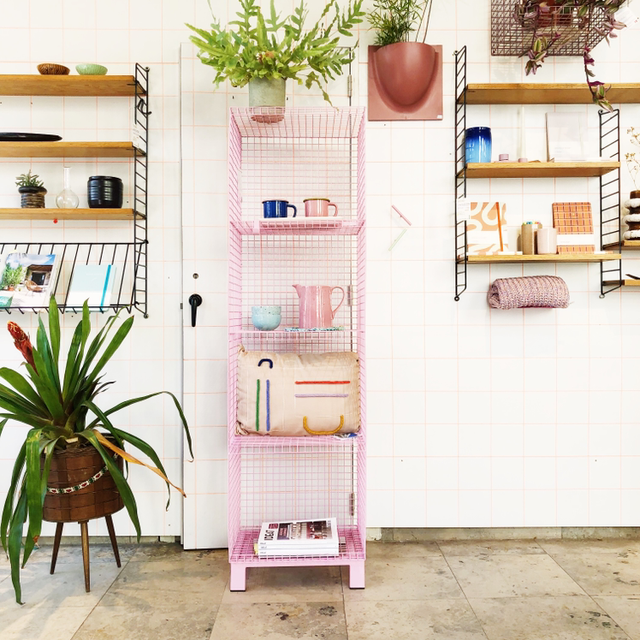 Kalager Wire cabinet, pink
