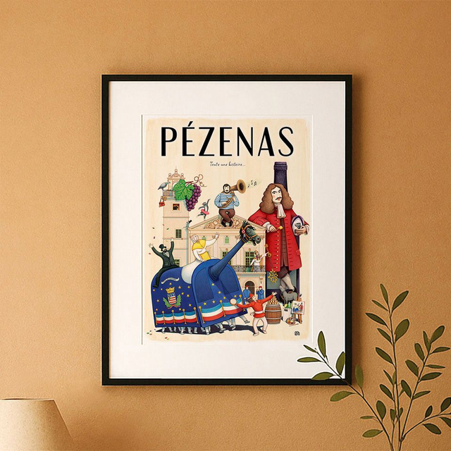 PÉZENAS, Toute une histoire : 30x40 cm