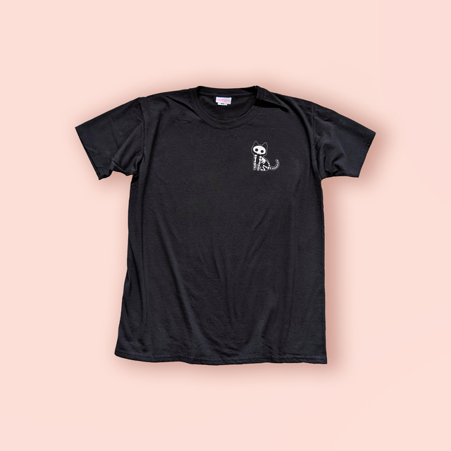 Skeleton Cat Sitting T-Shirt