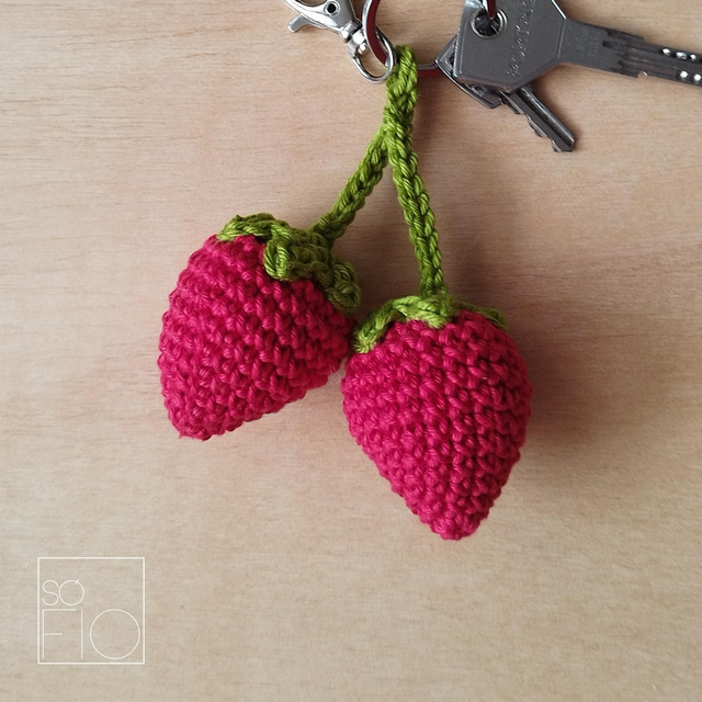 Porta chaves morangos