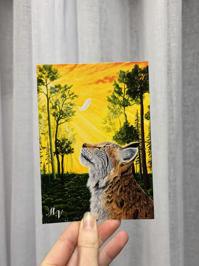 " Éphémère ", Lynx - Carte postale - 10 x 15 cm 