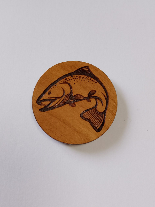 🧲 Magnet en bois gravé – 4 cm