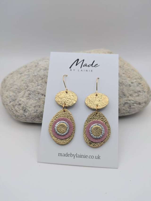Gold Pebble Drop Earrings (2)