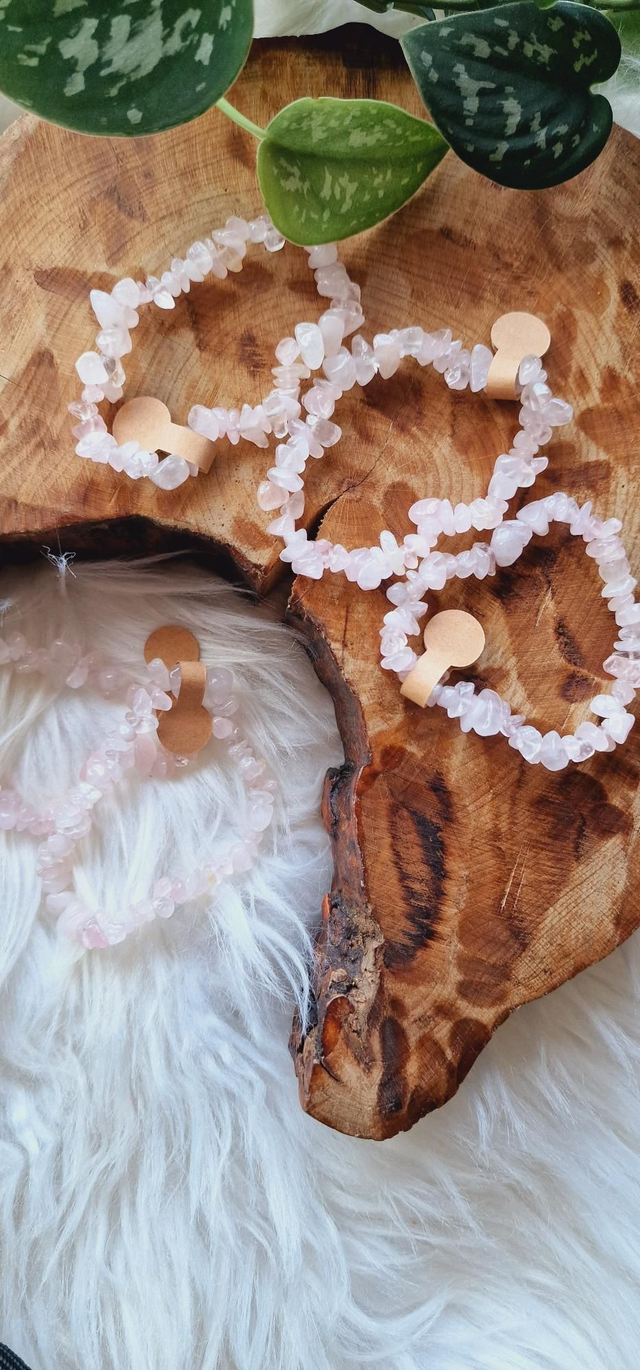 Rose Quartz Chip Bracelet 