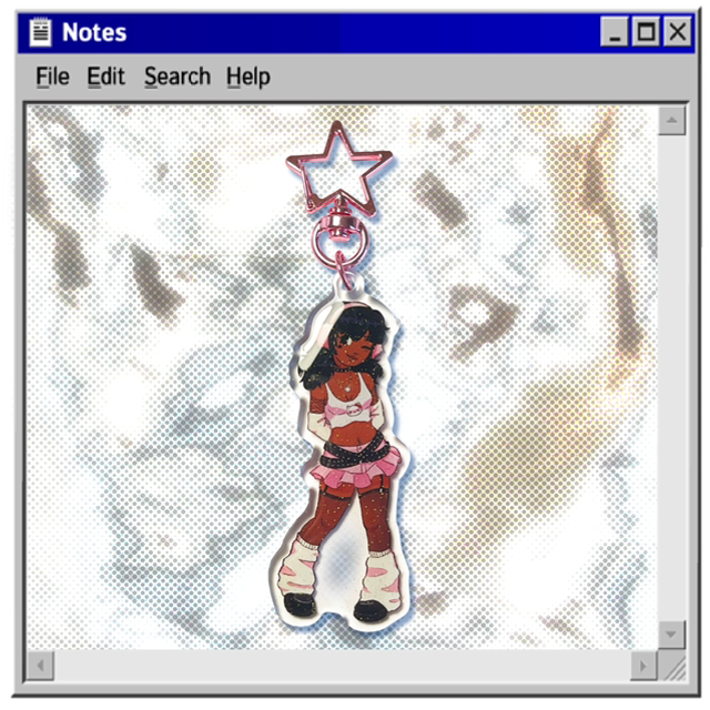 acrylic glittery keychain - Amy