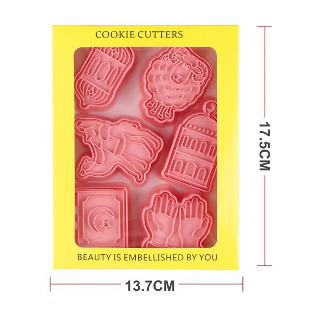 Eid and Ramadan Fondant/Biscuit and Cookie Cutter - 6 pcs individual shapes (style 1)