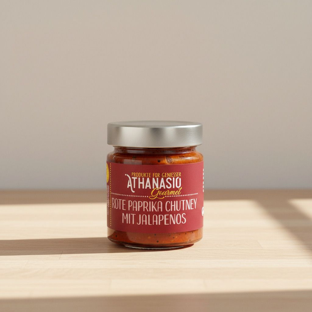 Elearte Athanasio rote Paprika Chutney mit Jalapenos 220g