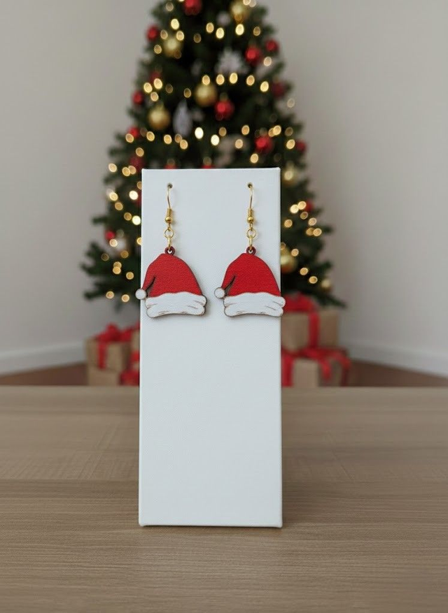 Boucles d'oreilles "bonnet de noël"