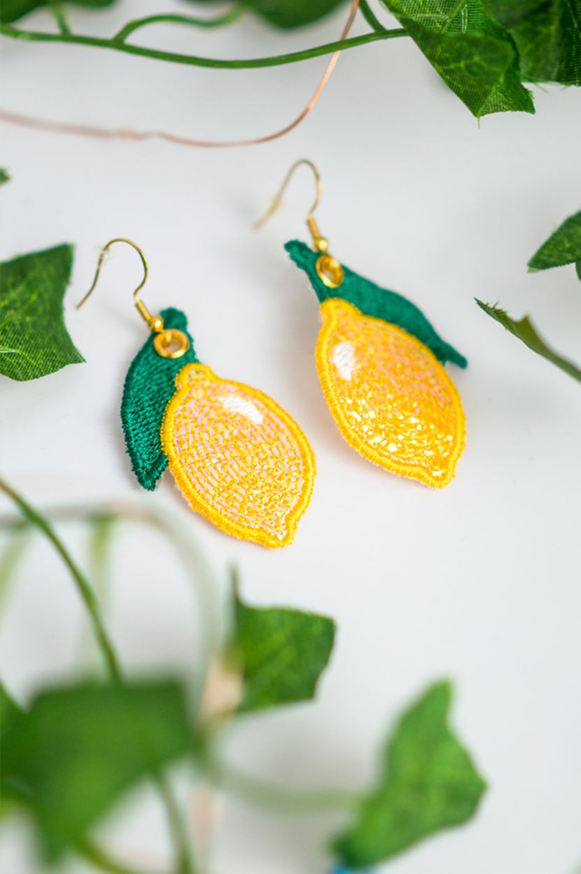 Boucles d'oreilles citron