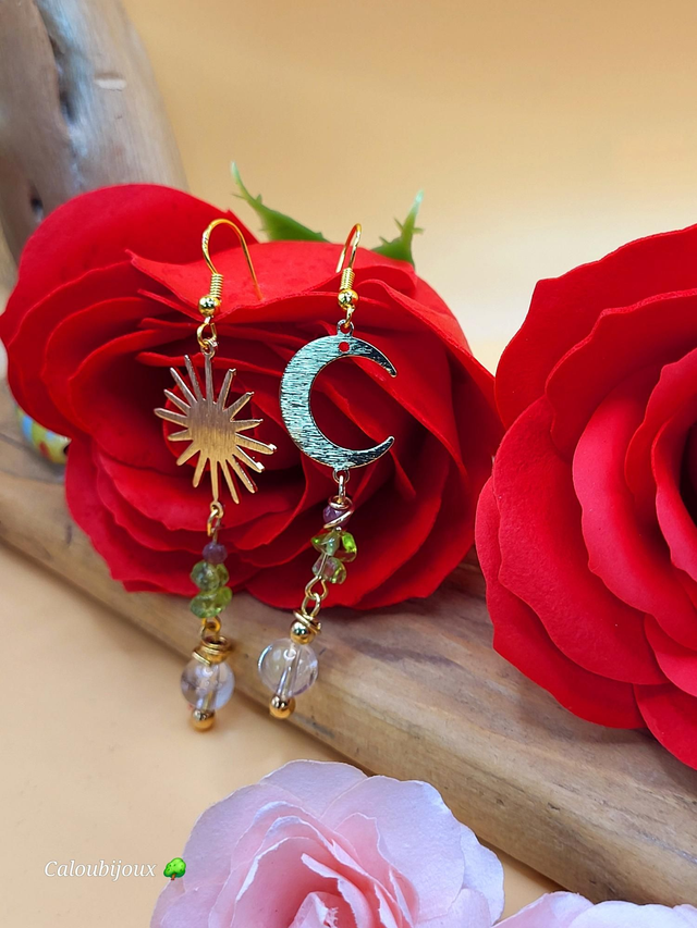 Boucles d'oreilles sun, moon