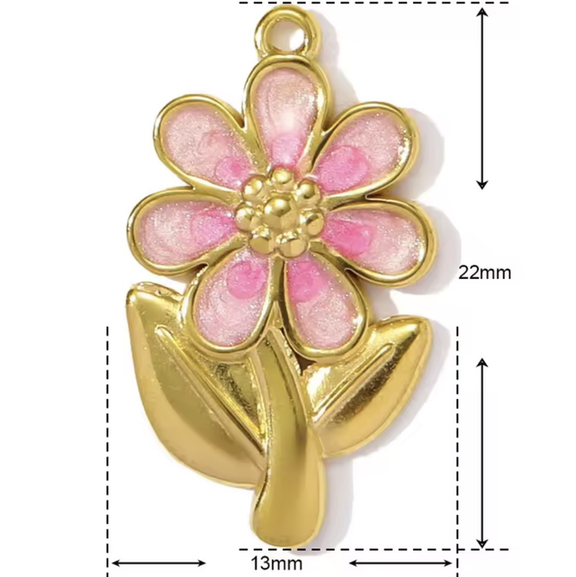 Charm Fiore petali rosa 