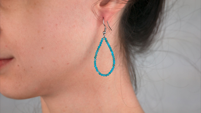 Boucles d'oreilles gouttes apatites facettées