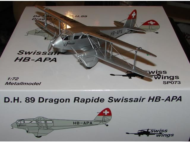 D.H. 89 Dragon Rapide Swissair (HB-APA), 1:72
