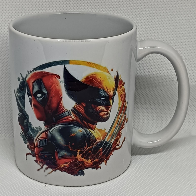 Custom Design Deadpool/Wolverine Mug.