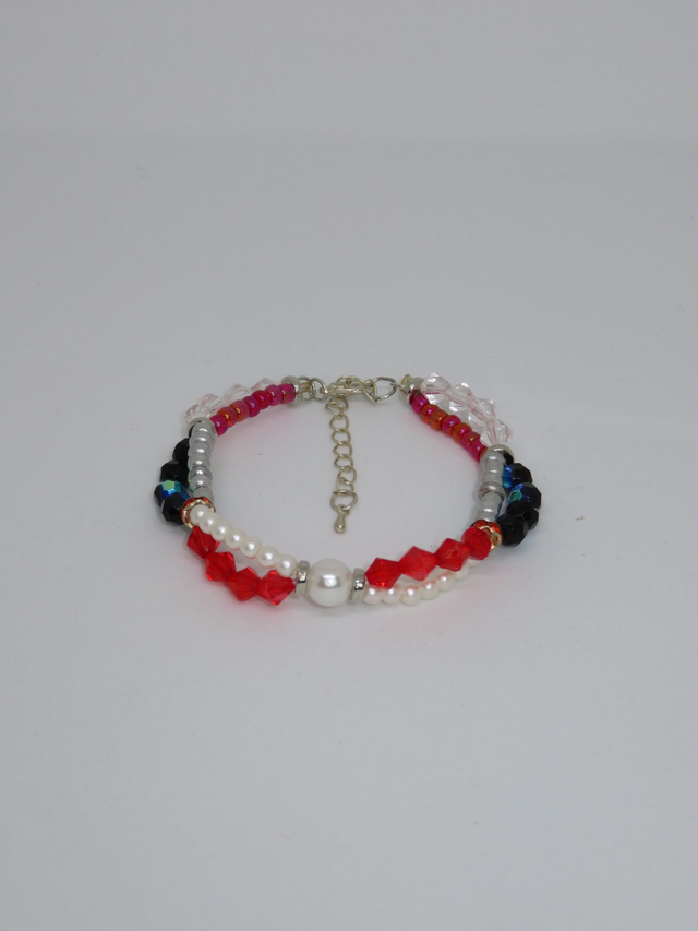 Bracelet mix perle rouge