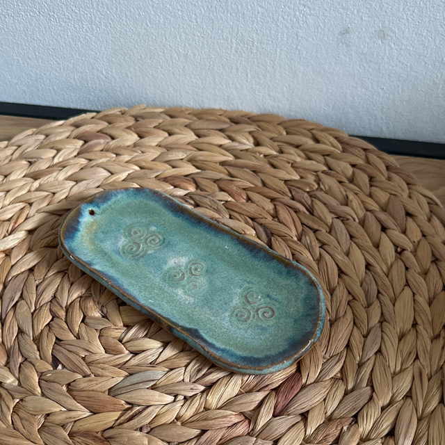 Porte encens spirale trio vert-greige