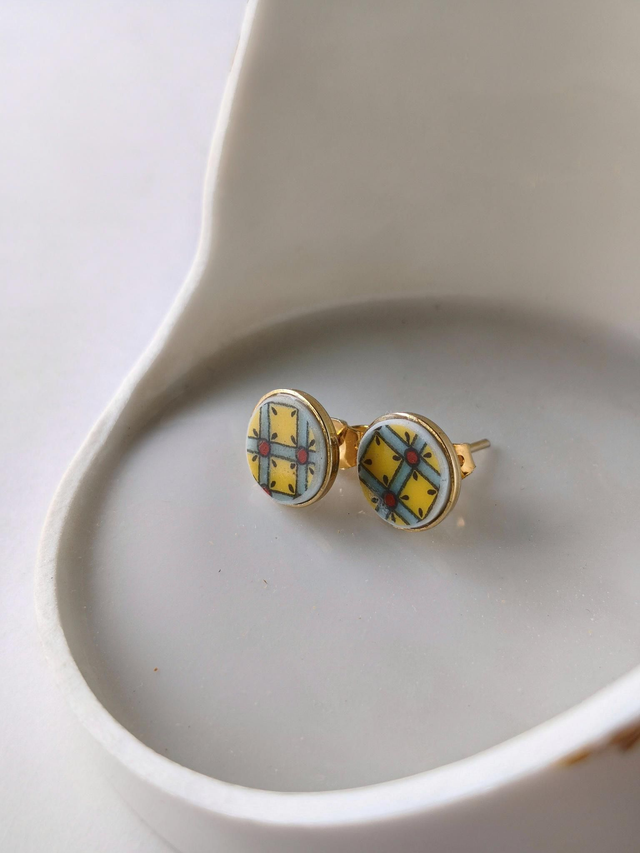 Boucles d&#039;oreilles - porcelaine Limoges - Haviland no.3