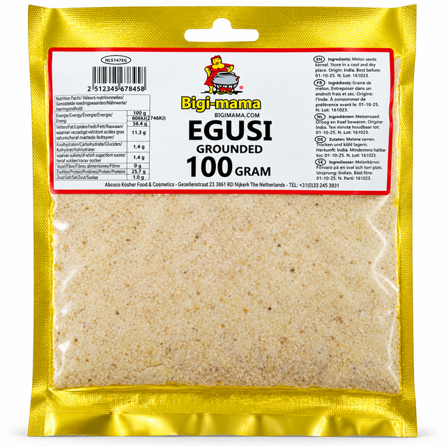 Bigi Mama Ground Egusi – Gemahlene Egusi-Melonensamen / Egusi Powder – 100 g