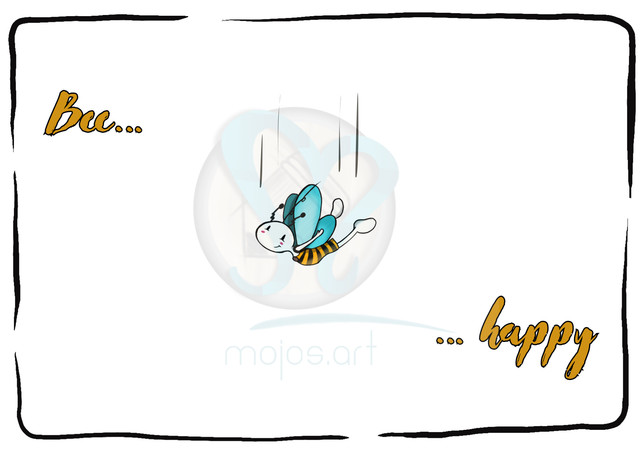 Bee Happy - Mojolino Postkarte