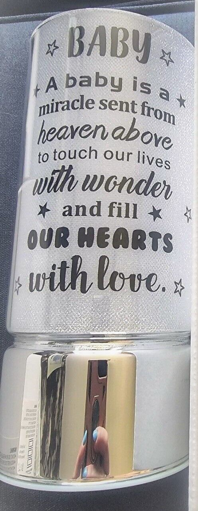 BABY LOSS MEMORIAL 'OUR LITTLE ANGEL' LIGHT UP GLASS TRIBUTE FLY HIGH LITTLE ONE