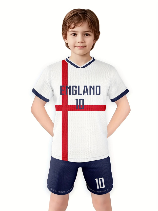 Boys, Football Short-sleeve Sports Shirt Letter ENGLAND