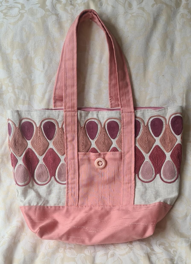Pink / Purple &#039;Daffodil&#039; Beach Bag