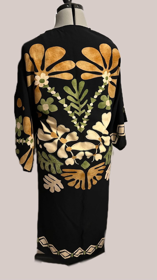 Tunique longue panneau fleuri