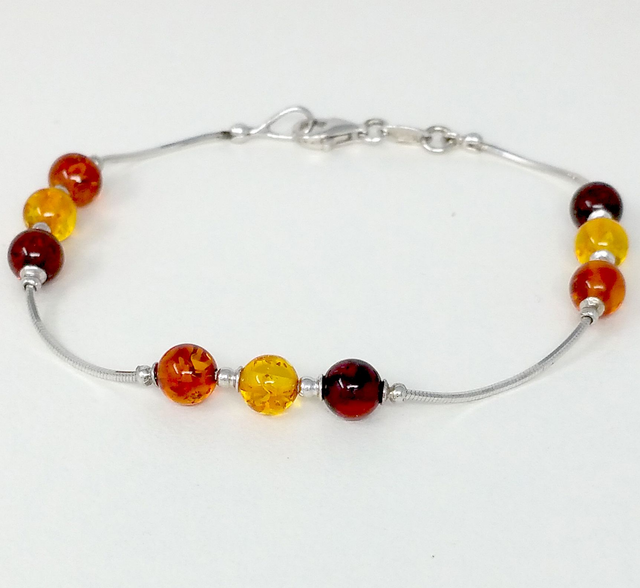 BRACELET AMBRE VERITABLE ARGENT 925/1000 20 CM 3.64 g 3180451