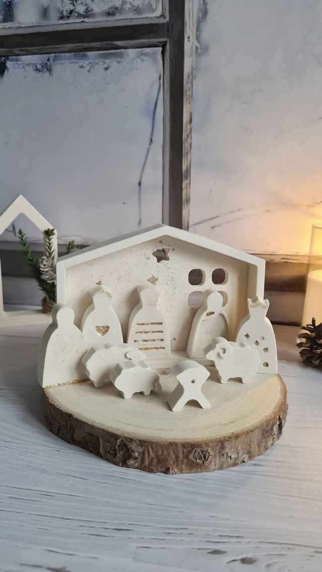 Mini crèche artisanale