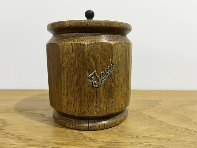 Vintage Wood Tea Caddy with Lid and Metal Liner.