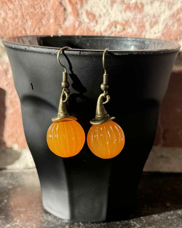 🍂 Boucles d’oreilles Citrouille – Esprit Automne &amp; Halloween 🎃