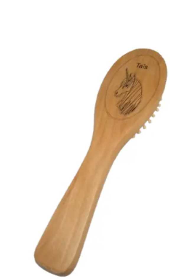 Brosse à Cheveux Personnalisée – Manche en Bois