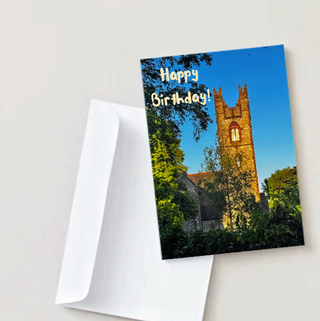 Birthday card with Clontarf churches 