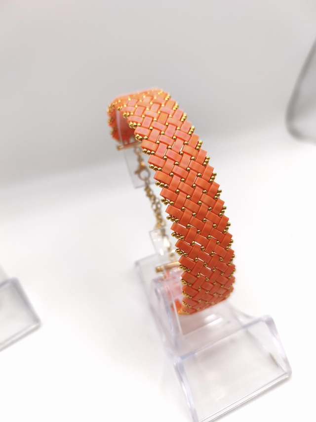 Bracelet tila orange et or