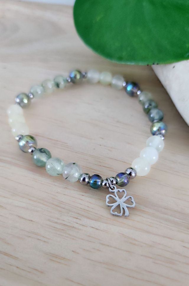 Bracelet "Paix mentale" Préhnite et Jade