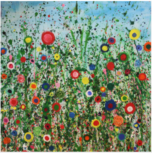 Flowers of Joy - print of acrylic painting by Cait Le Noury