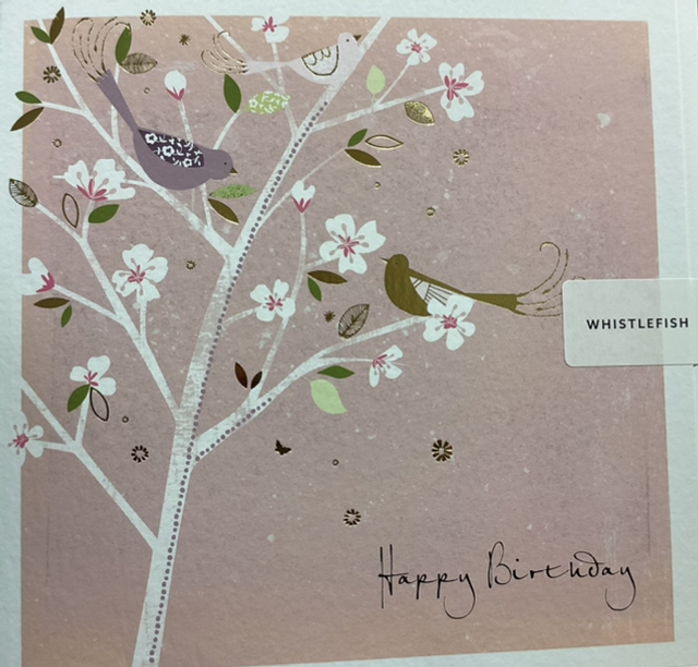 Birthday Open - Birds in a Tree (Pink) WF
