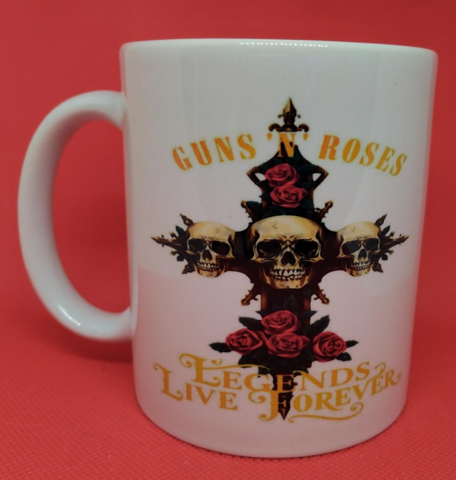 Custom Printed Guns N' Roses "Legends Live Forever" Mug